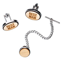 Thumbnail for Wooden Best Man Cufflinks & Tie Tack Set