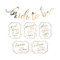 Thumbnail for Gold Bridal Shower Décor Sign Kit (Set of 6)