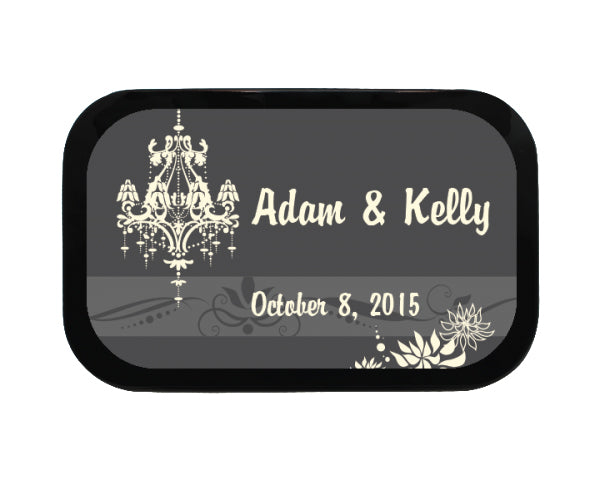 Wedding Chandelier Personalized Mint Tins