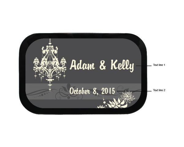 Wedding Chandelier Personalized Mint Tins