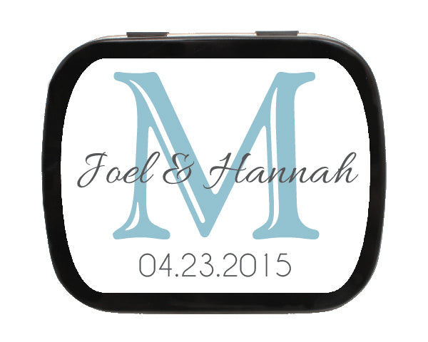 Letter Monogram Personalized Mint Tins
