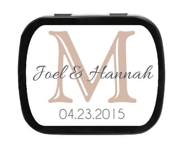 Letter Monogram Personalized Mint Tins