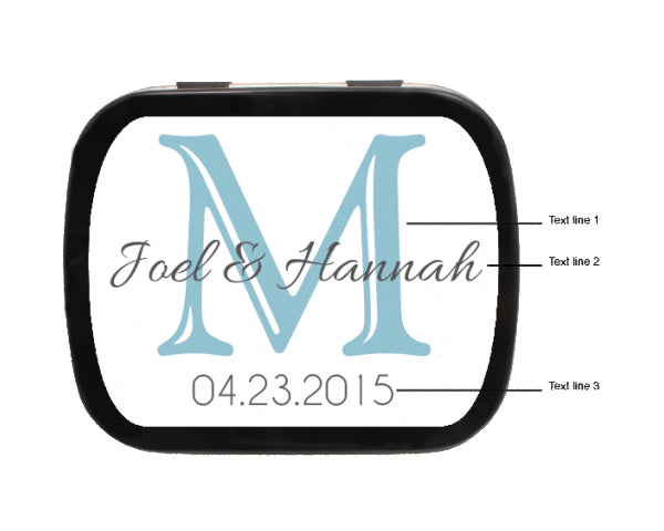Letter Monogram Personalized Mint Tins