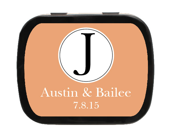 Circle Monogram Personalized Mint Tins