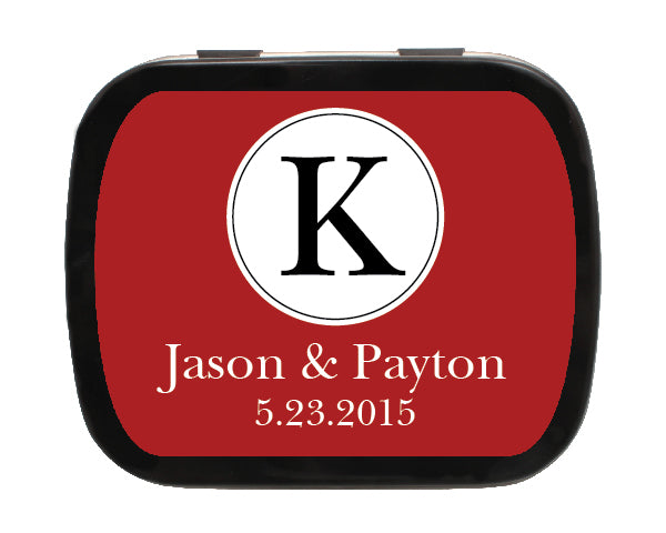 Circle Monogram Personalized Mint Tins