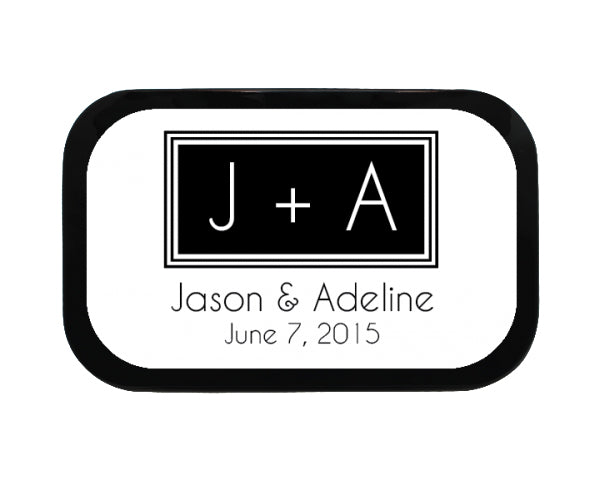 Square Monogram Personalized Mint Tins