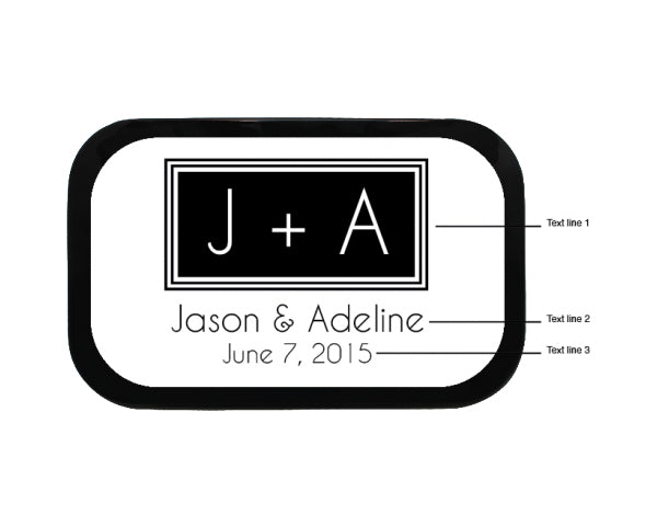Square Monogram Personalized Mint Tins
