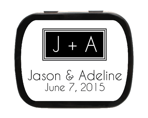 Square Monogram Personalized Mint Tins