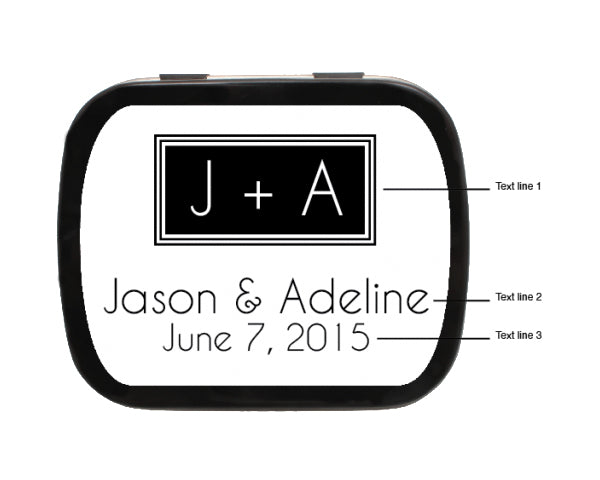 Square Monogram Personalized Mint Tins