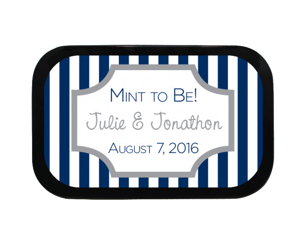 Striped Box Personalized Wedding Mint Tins