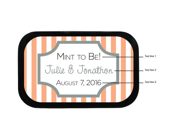 Striped Box Personalized Wedding Mint Tins