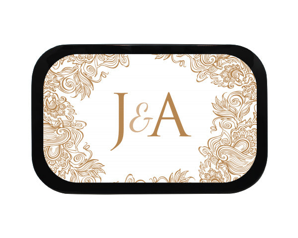 Stencil Monogram Personalized Wedding Mint Tins