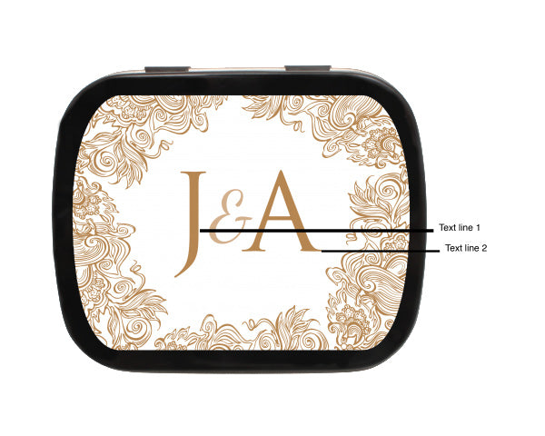 Stencil Monogram Personalized Wedding Mint Tins