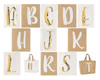 Thumbnail for Initial Sequin Jute Tote
