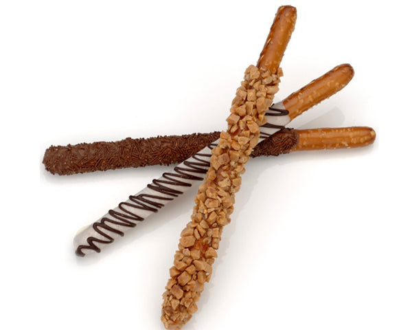 Classic Chocolate and Caramel Pretzel Wands - Main Image | My Wedding Favors