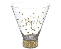 Thumbnail for Pop Stemless Martini Glass with Glitter Foil Print