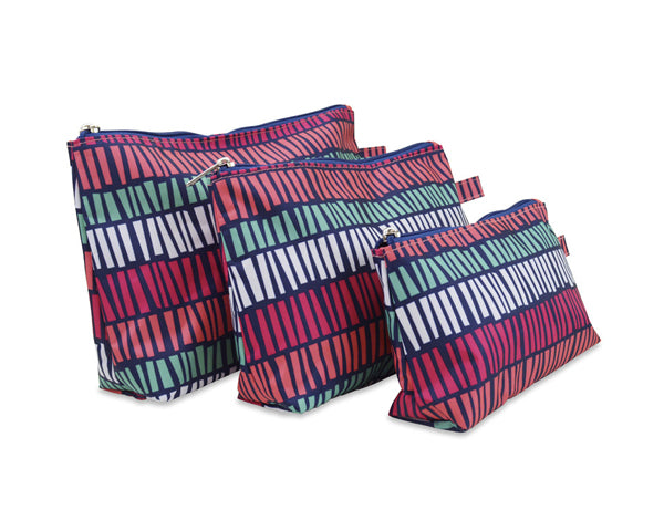 Tribal Stripe 3 Piece Cosmetic Bag Set