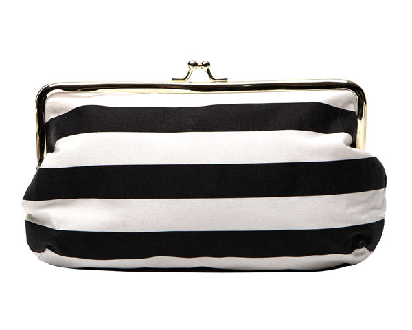 Black & White Stripe Emergency Kit Clutch
