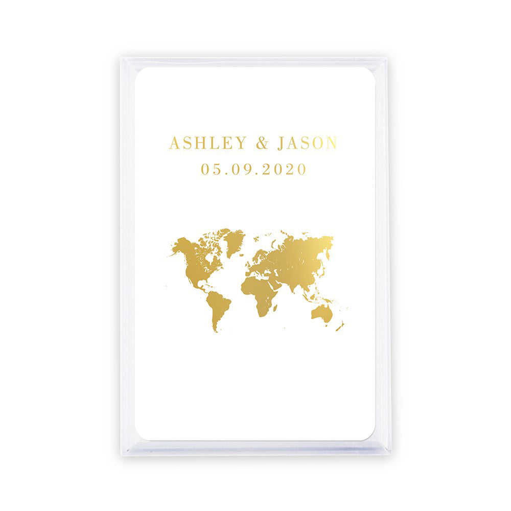 Personalized Travel & Adventure Playing Cards In Plastic Case - Alternate Image 3 | My Wedding Favors