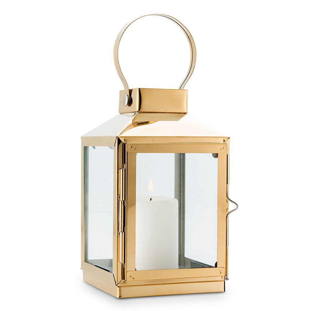 Small Decorative Candle Lantern - Gold