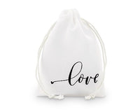 Thumbnail for Love Print Muslin Drawstring Favor Bag - Small (Set of 12) - Main Image | My Wedding Favors