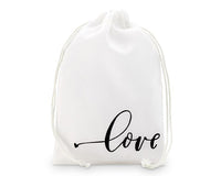 Thumbnail for Love Print Muslin Drawstring Favor Bag - Medium (Set of 12) - Main Image | My Wedding Favors