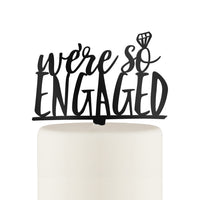Thumbnail for We're So Engaged Acrylic Cake Topper (Available in Black & White) - Alternate Image 3 | My Wedding Favors