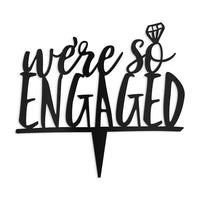 Thumbnail for We're So Engaged Acrylic Cake Topper (Available in Black & White) - Alternate Image 5 | My Wedding Favors