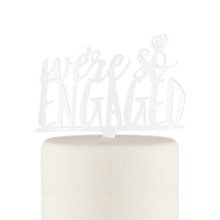 We're So Engaged Acrylic Cake Topper (Available in Black & White) - Alternate Image 2 | My Wedding Favors
