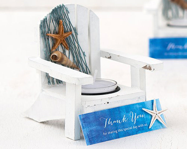 White Deck Chair Candle Holders (Set of 4) - Alternate Image 2 | My Wedding Favors