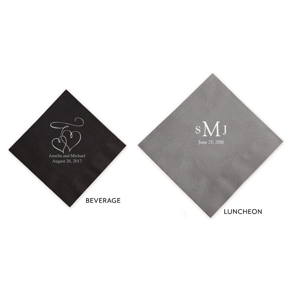 Printed Luncheon & Beverage Napkins (Set of 50) - Alternate Image 2 | My Wedding Favors
