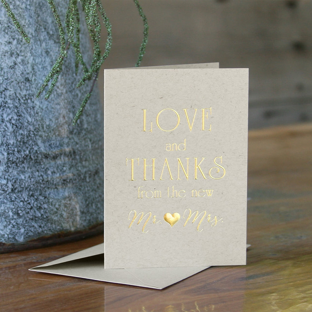 Love & Thanks from Mr. & Mrs. Thank You Cards & Envelopes (Set of 50)