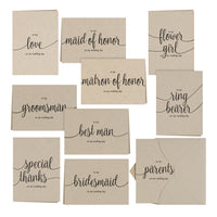 Thumbnail for Kraft Wedding Party Thank You Cards & Envelopes (Set of 30) - Main Image | My Wedding Favors