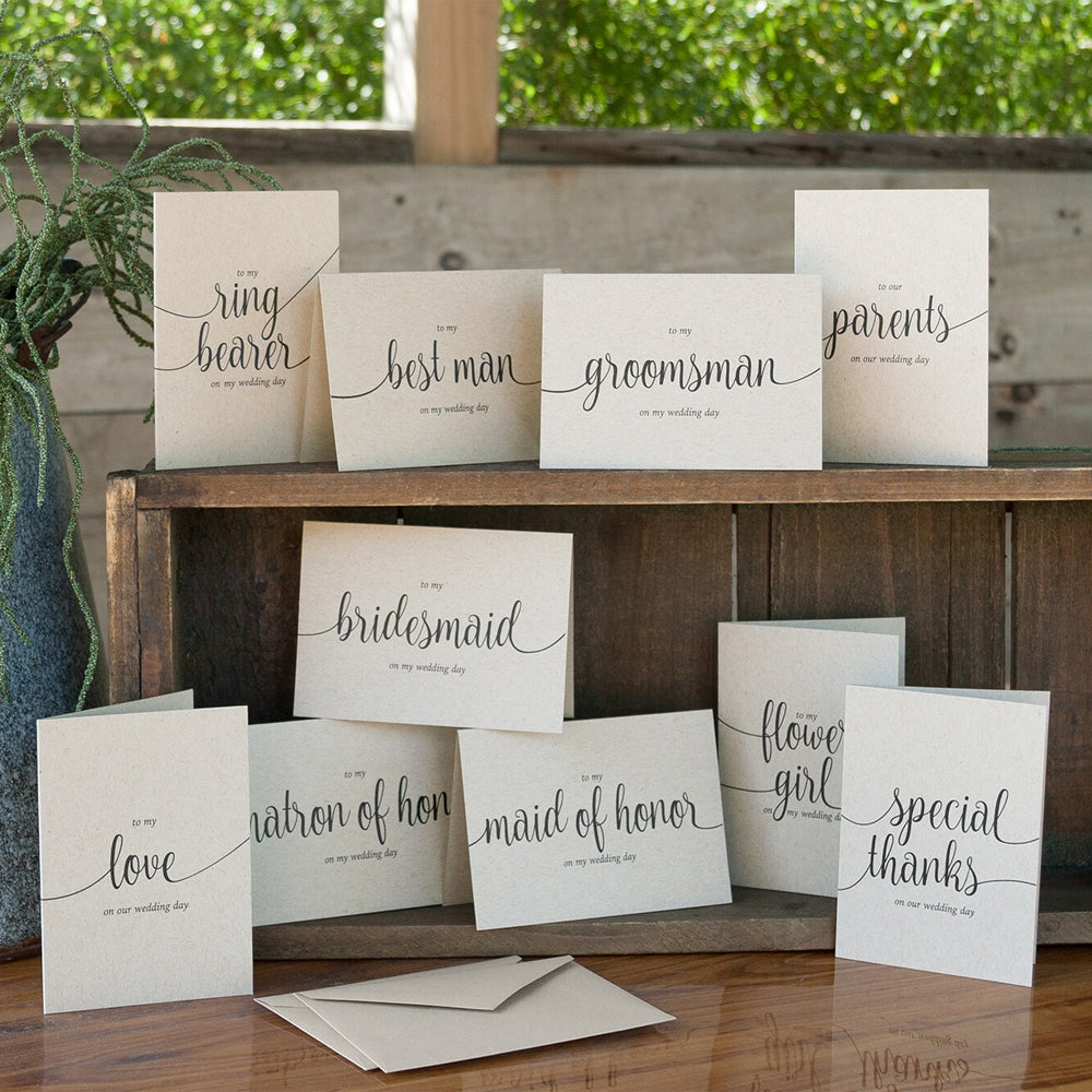Kraft Wedding Party Thank You Cards & Envelopes (Set of 30) - Alternate Image 2 | My Wedding Favors