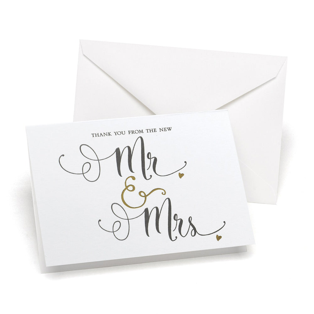 The New Mr. & Mrs. Thank You Cards & Envelopes (Set of 50) - Main Image | My Wedding Favors