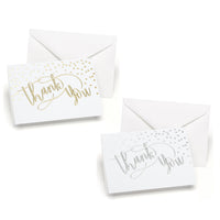 Thumbnail for Foil Thank You Cards & Envelopes - Silver (Set of 50) - Alternate Image 3 | My Wedding Favors
