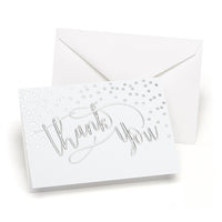 Thumbnail for Foil Thank You Cards & Envelopes - Silver (Set of 50) - Main Image | My Wedding Favors