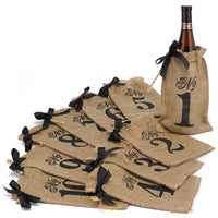Thumbnail for Printed Burlap Table Number Wine Bags (1-10) - Main Image | My Wedding Favors
