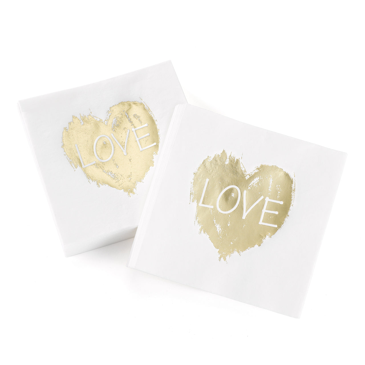 Brush of Love Gold Foil Napkins (50 Count) - Main Image | My Wedding Favors