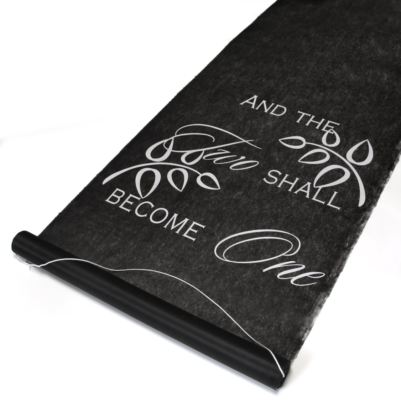 Two Shall Become One Aisle Runner (Black or White) - Alternate Image 4 | My Wedding Favors