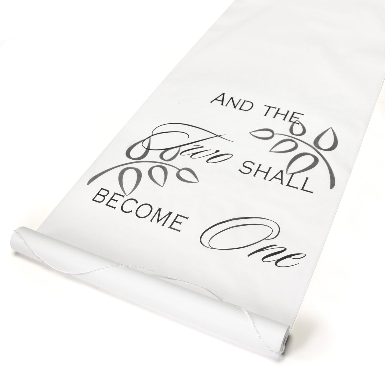 Two Shall Become One Aisle Runner (Black or White) - Alternate Image 3 | My Wedding Favors