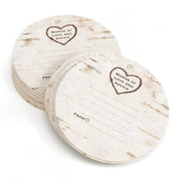 Thumbnail for Love & Advice Woodgrain Coasters (Set of 25) - Main Image | My Wedding Favors