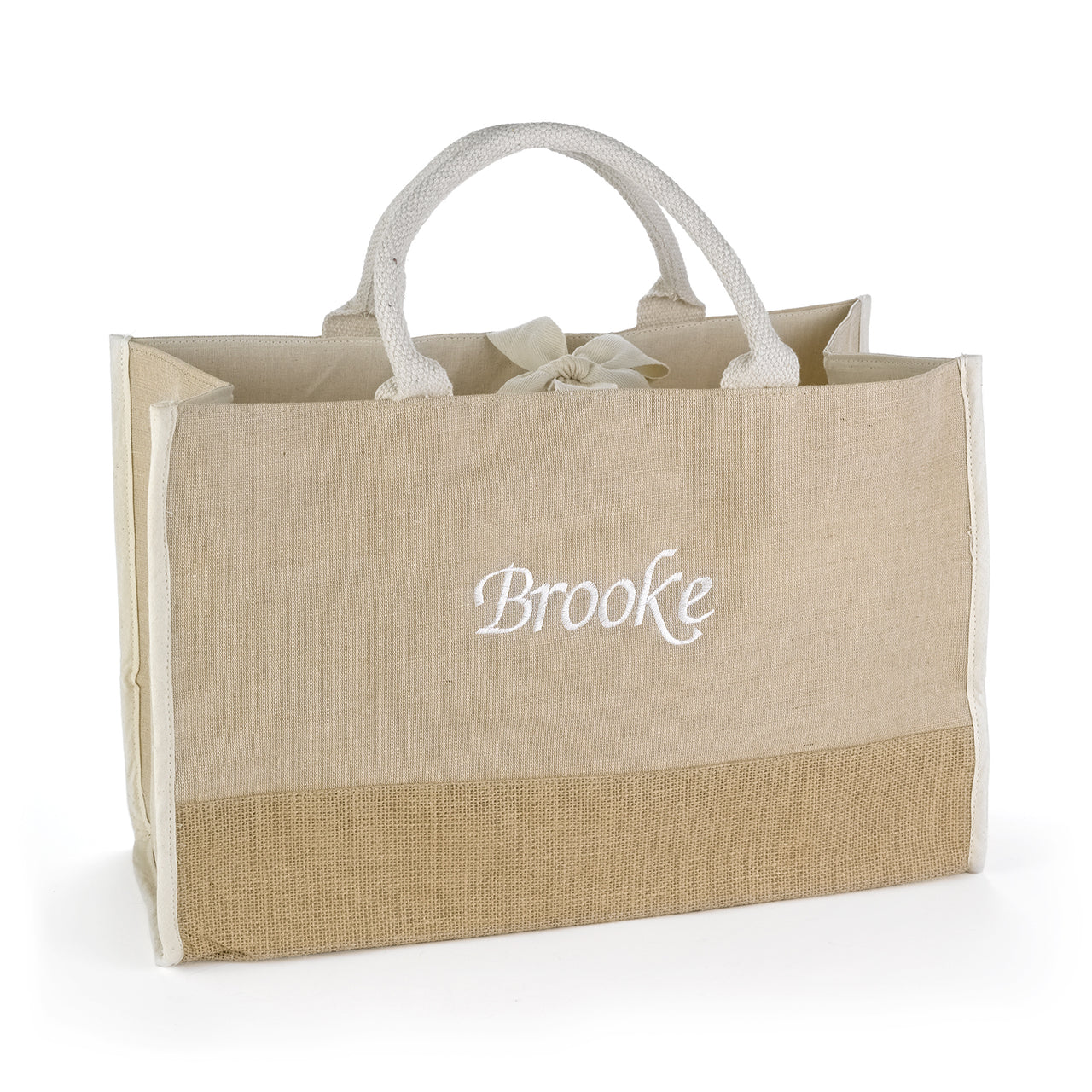 Personalized Large Natural Jute Tote Bag - Main Image | My Wedding Favors