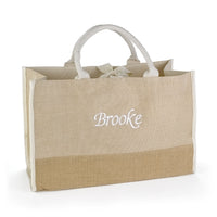 Personalized Large Natural Jute Tote Bag - Main Image | My Wedding Favors