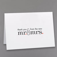 Thumbnail for Mr. & Mrs. Thank You Card and Envelope (Set of 50) - Alternate Image 2 | My Wedding Favors