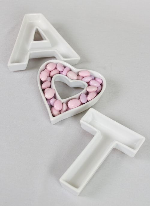 Ceramic Letter Dishes - Alternate Image 5 | My Wedding Favors