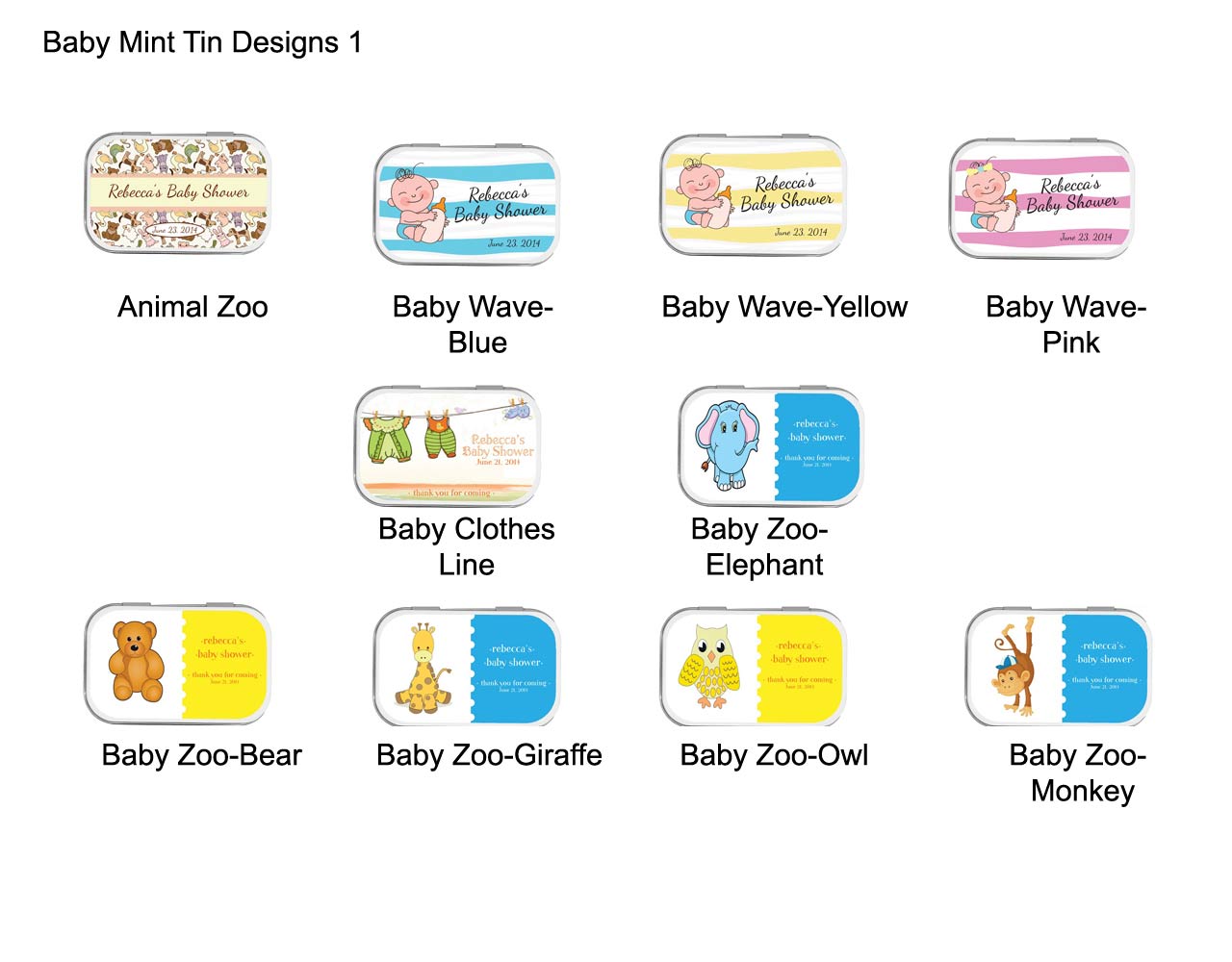 Baby Shower Personalized Mint Tins (Exclusive Designs) - Large