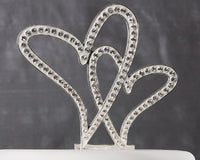 Thumbnail for Crystal Double Heart Wedding Cake Topper - Rhinestones 6
