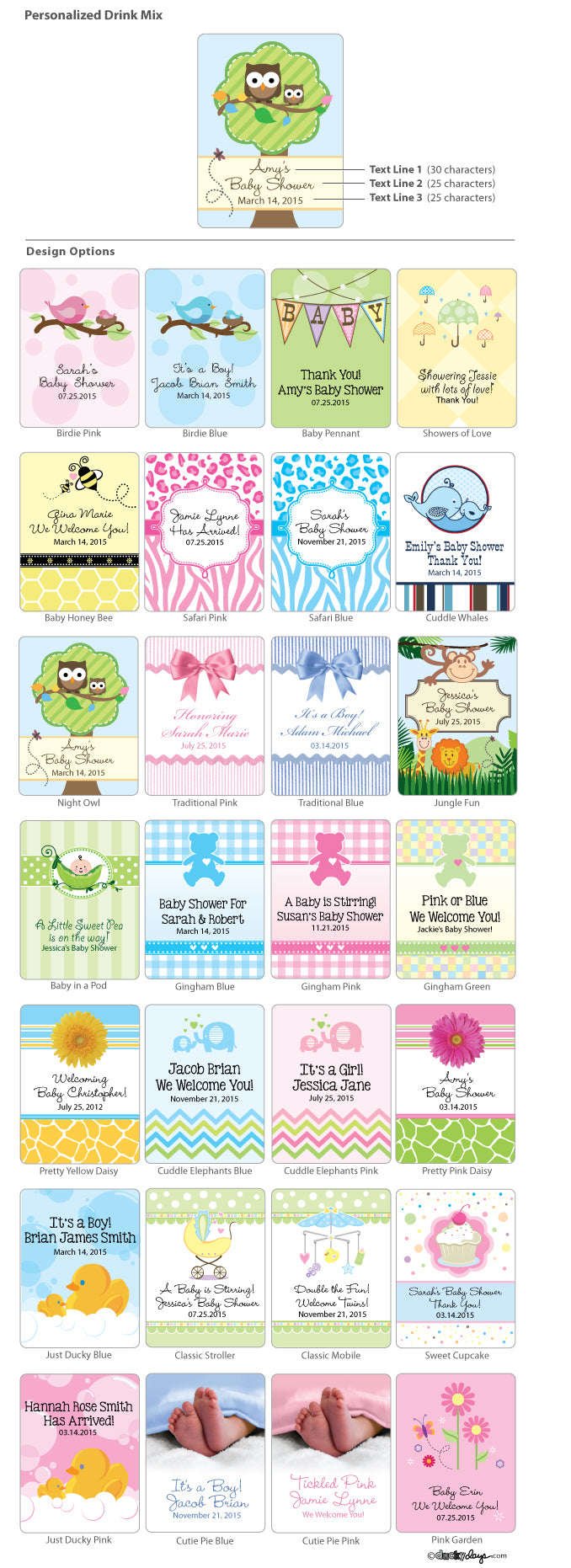 Personalized Baby Cocoa Favors (Many Designs Available) - Alternate Image 2 | My Wedding Favors