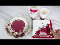 Burgundy Blush Floral 2 Ply Paper Napkins (Set of 30)